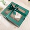 Extra Large Green Gift Box with Window, 16.3x14.2x5 Inches Clear Easter Gift Box for Present Contains Ribbon, Card, Groomsman Proposal Box with Magnetic Lid (Glossy Green)